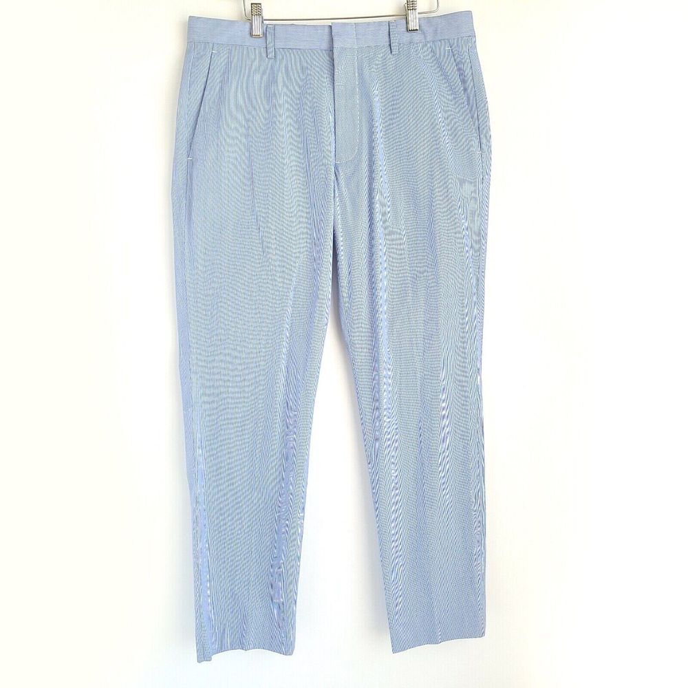 J Crew Factory Thompson Slim Fit Suit Pants W33/L32 In Corded Cotton Striped